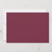 Burgundy Dark Red | Elegant Maroon 21. Geburtstag Einladung (Rückseite)