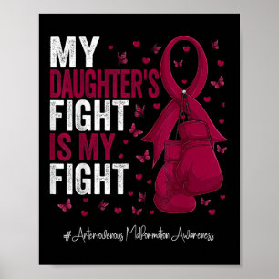 Burgundy Daughter Arteriovene Malformation Aware Poster