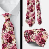 Burgundy Deep Rote Rosen Blush Mauve Neck Tie Krawatte