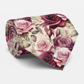 Burgundy Deep Rote Rosen Blush Mauve Neck Tie Krawatte (Gerollt)