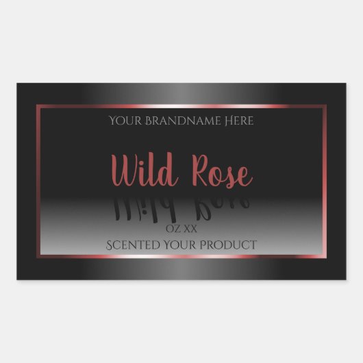 Burgundy-Dekorrahmen für schwarze und weiße Produk Rechteckiger Aufkleber (Vorderseite)