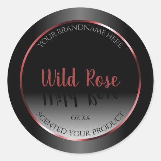 Burgundy-Dekorrahmen für schwarze und weiße Produk Runder Aufkleber (Vorderseite)