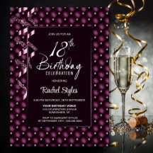 Burgundy Diamond Pattern 18. Geburtstagsparty