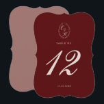 Burgundy Die-Cut Wedding Table Number Einladung<br><div class="desc">Burgundy Die-Cut Wedding Table Number in a sculpted scalloped shape — a statement detail for elegant fall and winter receptions. Inspired by Old Money aesthetic, Quiet Luxury, and Heritage Estate wedding style. Perfect for couples who love refined, elevated tablescapes. Style with velvet linens, candlelight centerpieces, and deep burgundy florals to...</div>
