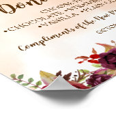 Burgundy Donut Bar Wedding Sign Poster (Ecke)