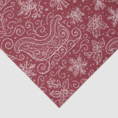 Burgundy Doodle Christmas Sleigh Pattern Seidenpapier (Ausschnitt)