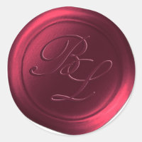 Burgundy Double Monogram Imitate Wachse Siegel Sti