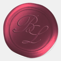 Burgundy Double Monogram Imitate Wachse Siegel Sti
