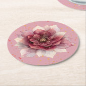 Burgundy Dream Flower Runder Pappuntersetzer (Angewinkelt)