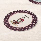 Burgundy Drink Me Mad Hatter Alice im Wunderland Untersetzer (angewinkelt)