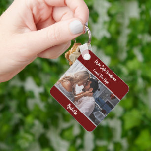 Burgundy Drive Sicheres Foto Geschenk Husband Boyf Schlüsselanhänger