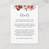 Burgundy, Dusty Rose Blumenblauer Hochzeitsstimmun Begleitkarte (Vorderseite)