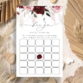 Burgundy Dusty Rose Brautparty Bingo Game Card