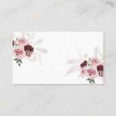 Burgundy Dusty Rose Floral Bridal Recipe Anfrage Begleitkarte (Rückseite)
