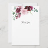 Burgundy Dusty Rose Floral Gold Foil Brautparty Einladung (Rückseite)