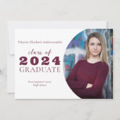 Burgundy Einfaches Abschluss Ankündigung (Vorderseite)