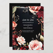 Burgundy Elegance außerhalb des Fotos Save The Date (Vorne/Hinten)