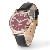 Burgundy Elegance Custom name Armbanduhr (Winkel)