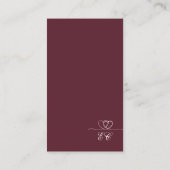 Burgundy Elegant Calligraphy Wedding RSVP Card Visitenkarte (Rückseite)