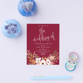 Burgundy Elegant Floral Fall Budget Hochzeit einla Flyer (Einzeln)