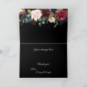 Burgundy Elegant Floral Watercolor Vielen Dank Karte (Innenseite)