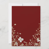 Burgundy Elegant Gold Floral Frame Retirement 2025 Einladung (Rückseite)