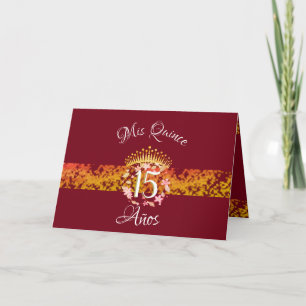 Burgundy Elegant Luxury Quinceañera Spanisch Einladung