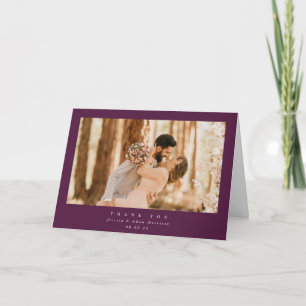 Burgundy Elegant Minimal Single Foto Hochzeit Dankeskarte