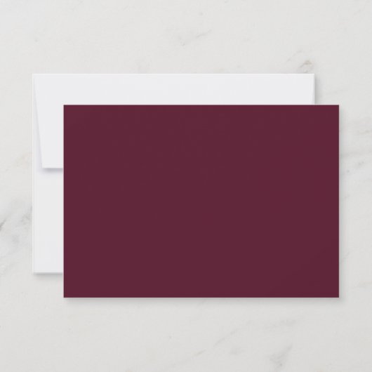 Burgundy Elegant Minimalistische Grenz-Script-Hoch RSVP Karte (Rückseite)