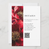 Burgundy Elegant Moderner QR Code Hochzeit mit Flo Einladung (Rückseite)