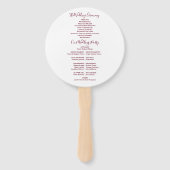 Burgundy Elegant Script Wedding Program Fächer (Rückseite)