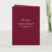 Burgundy Elegant Signature Script Hochzeit Programm (Rückseite)