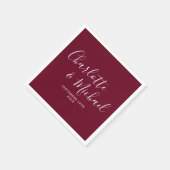 Burgundy Elegant Signature Wedding Serviette (Ecke)