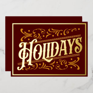 Burgundy Elegant Typografie Real Folien Feiertagskarte