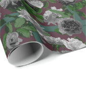 Burgundy Elegante Rose Geschenkpapier (Rolleneckpunkt)