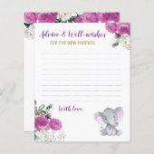 Burgundy Elephant Dusche Neue Elternberatungskarte (Vorne/Hinten)