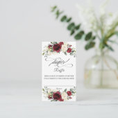 Burgundy Elfenbeinblütendusche Windelwanne Windelw Begleitkarte (Stehend Vorderseite)