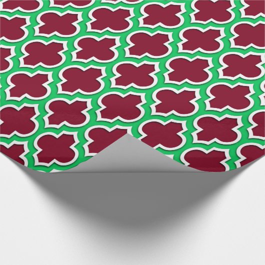 Burgundy Emerald Green Wht XL Marokkaner #4DS Geschenkpapier (Ecke)