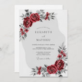 Burgundy Enchanting Winter Wedding Einladung (Vorne/Hinten)