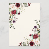 Burgundy Eucalyptus Floral Wedding Einladung (Rückseite)