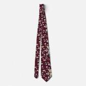 Burgundy Eucalyptus Greenery Wedding Neck Tie Krawatte (Rückseite)