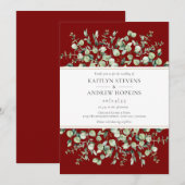 Burgundy Eucalyptus  Wedding Einladung (Vorne/Hinten)