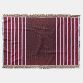 Burgundy Exotic Faux Snake Leather Linear Stripe Decke