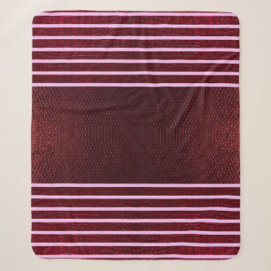 Burgundy Exotic Faux Snake Leather Linear Stripe Sherpadecke