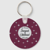 Burgundy Extravagant Anniversary Custom Couple Nam Schlüsselanhänger (Vorderseite)