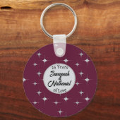Burgundy Extravagant Anniversary Custom Couple Nam Schlüsselanhänger (Vorderseite)