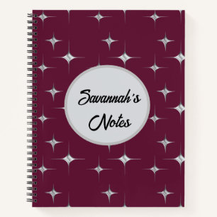 Burgundy Extravagante Imitate Diamond Design Indiv Notizblock