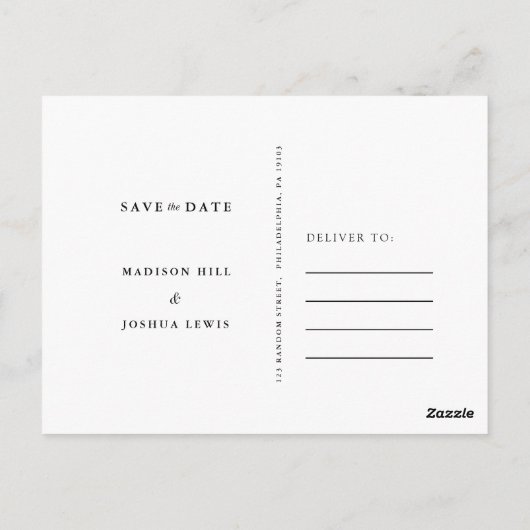 Burgundy Fall Bloral Wedding rettet das Datum Postkarte (Rückseite)