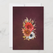 Burgundy Fall Blume Elegantes Skript 80. Geburtsta Einladung (Rückseite)