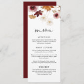 Burgundy Fall Boho Blumenkarte Einladung (Vorne/Hinten)